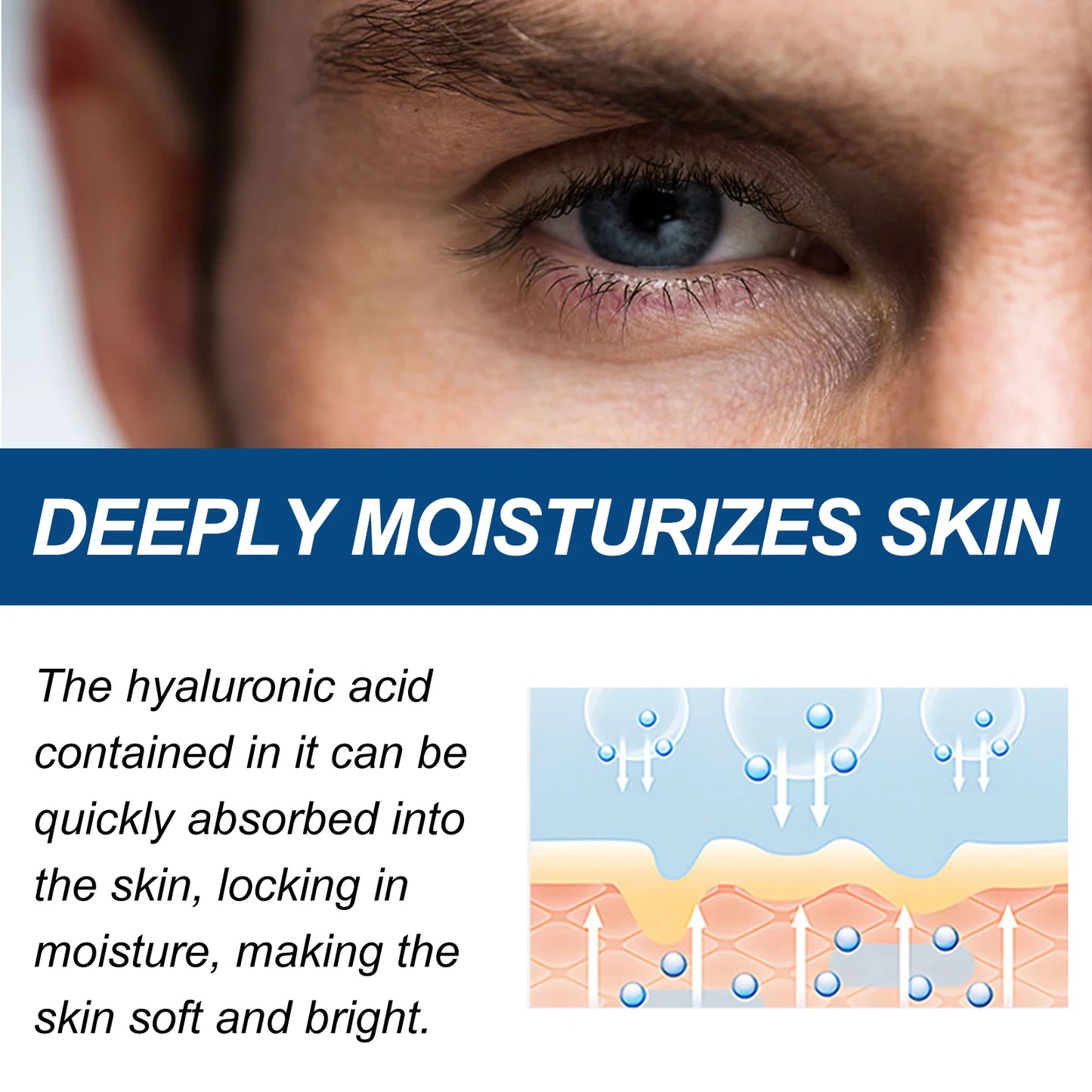 50ml 6-in-1 Men Facial Moisturizer Cream Hydrating Revitalizing Skin Care Particle Face Cream With Collagen Anti Aging & Wrinkle