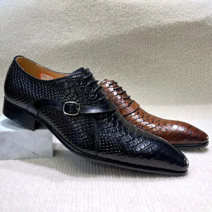 Mens Business Leather Dress Shoes Formal Oxford Lace-Up Comfortable Non-Slip Rubber Sole Office Casual Breathable EU/US Sizes UK