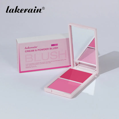 Lakerain Blush Cream Long Lasting High Pigmented Natural Pink Smooth Texture 2 IN 1 Cream & Powder Blusher Korean Makeup