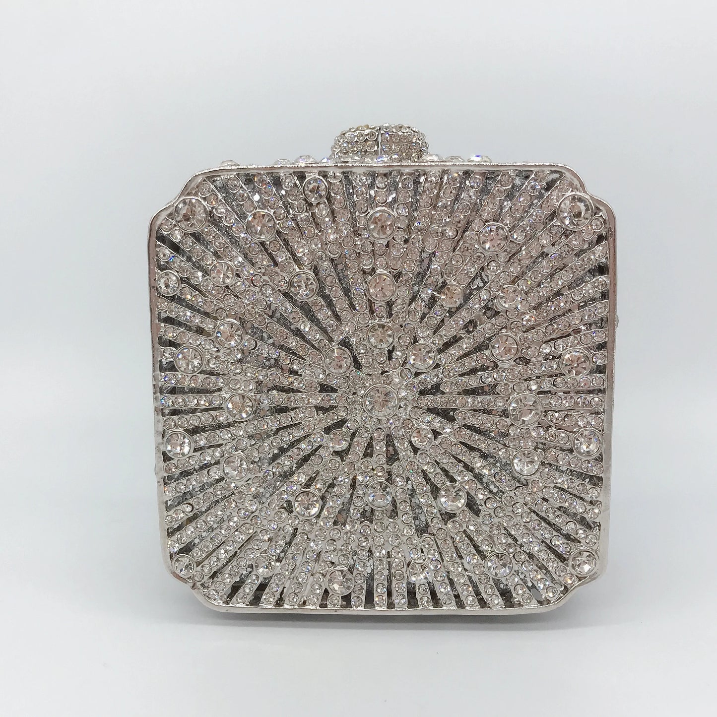 Women Clutch Bag Small Square Box, Full Cover Rhinestone Crystal Evening Bag, Handmade Bridal Party Wedding Prom Dinner Purse