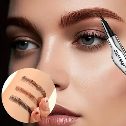 Beginner Friendly 2 Forks Tip Eyebrow Pen COAST BABY Waterproof Long Lasting Natural Smudge Proof Brow Pen