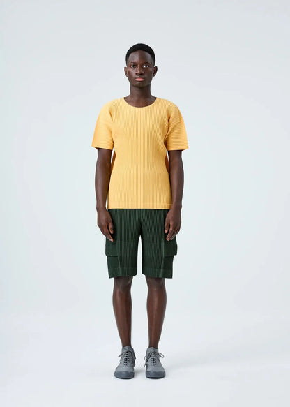 Miyake Pleated Shorts Set Men 2026 Summer New Casual Vest + Elastic Waist High Stretch Cargo Pants 2-Piece Set Unique Versatile