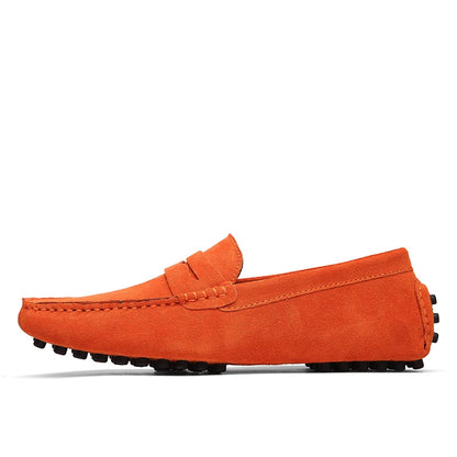 Men's Casual Fashion Genuine Leather Loafers Moccasins Slip-On Driving Shoes 38-50 Size Range Male Flats Comfort Footwear