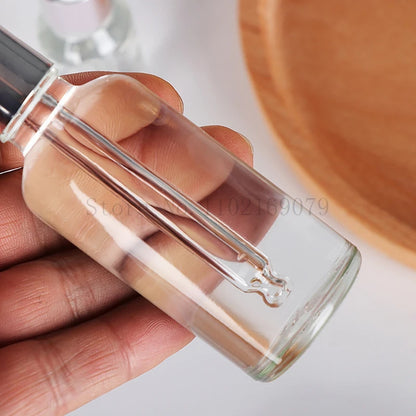 Dropper Bottle Gold Cap Transparent Glass Pipette Bottles for Perfume Essence Essential Oil Reagent Aromatherapy Liquid Cosmetic