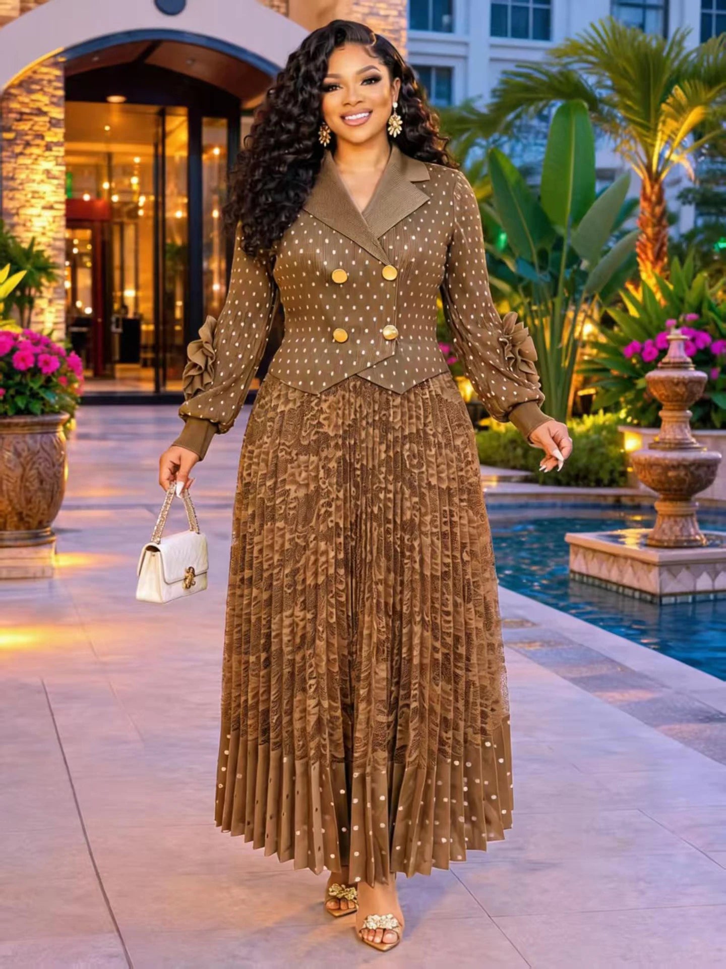 african dresses for woman wedding party evening dress miyake-pleated lace african outfits for ladies dashiki robe africaine