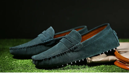 Men's Casual Fashion Genuine Leather Loafers Moccasins Slip-On Driving Shoes 38-50 Size Range Male Flats Comfort Footwear