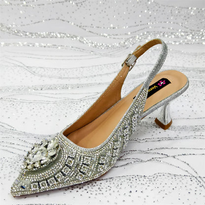 Venus Chan 2026 Italian Butterfly Design Pointed Toe Slingback Sandals with Matching Bag Set - Elegant Sky Blue for Weddings
