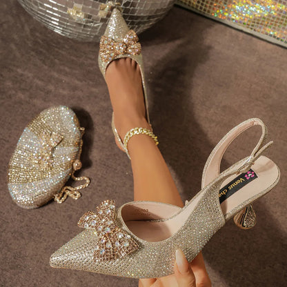 Venus Chan Festive Elegance: Dazzling Heels and Chic Clutch Perfect Combination Of Shoes And Bags for Party Occasions