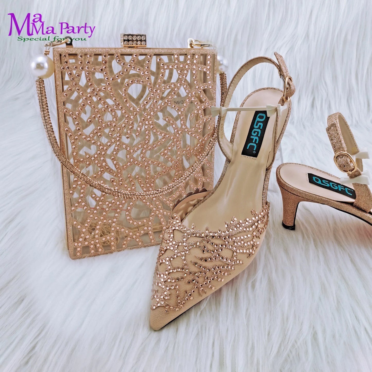 2024 Mature Style INS Hot Sale Italian Design Shoes and Bag to Match in Wine Color High Quality  Hollowing out Design for Dress