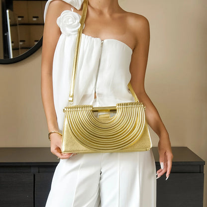 Handbags for Women 2025 New Gold Luxury Designer Brand Handwoven Noodle Bags Leather Pulled Hobo Silver Evening Clutch Chic