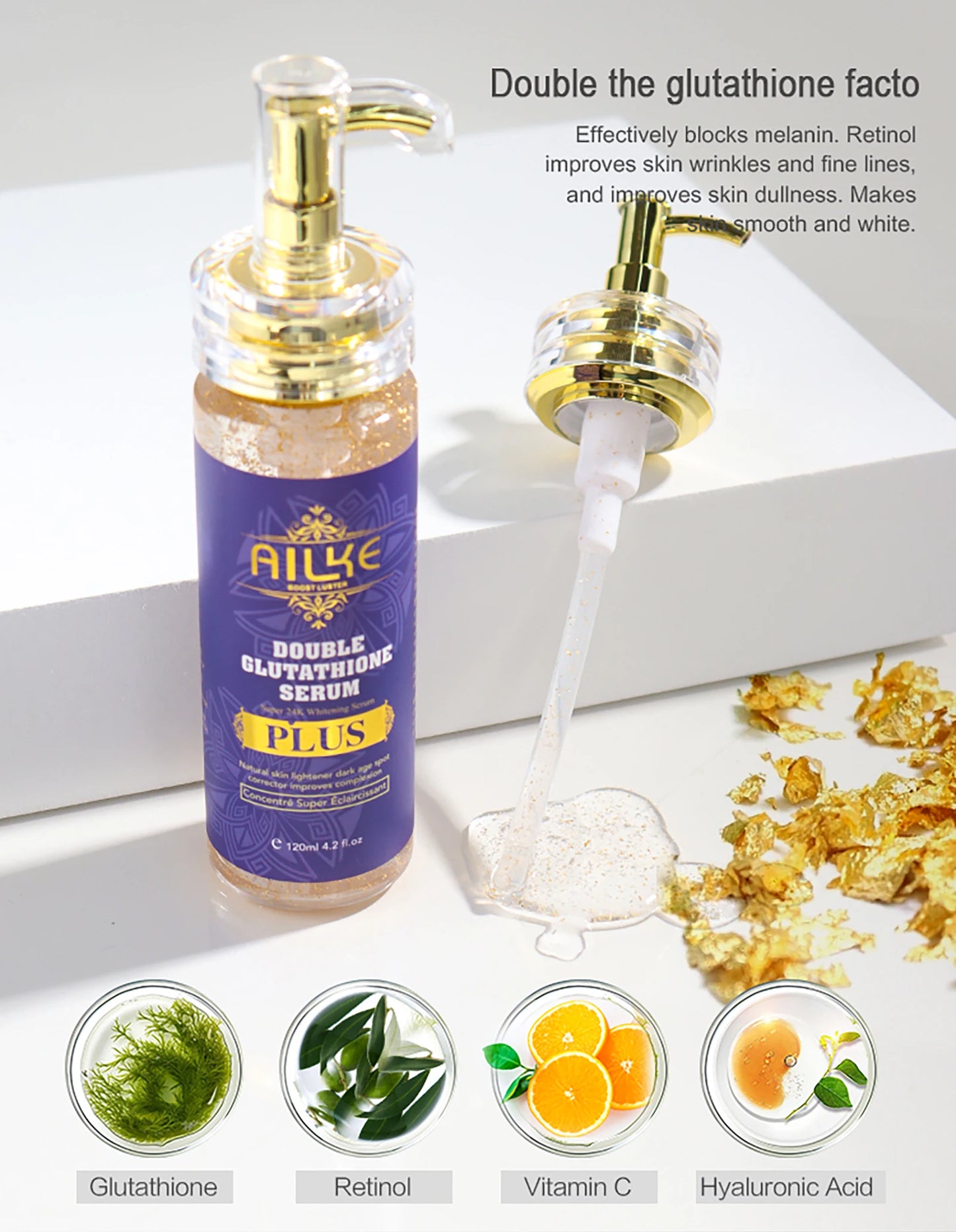 AILKE Glutathione Whitening Cream, Advanced Lightening Lotion, Glowing Cream For All Skin, Reduce Dark Spots, Even Skin Tone