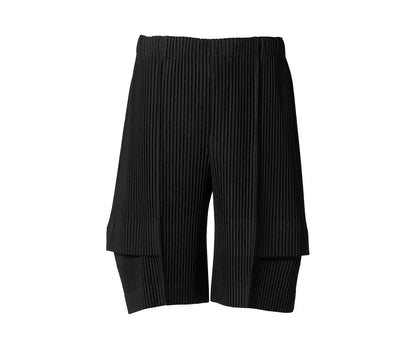 Miyake Pleated Shorts Set Men 2026 Summer New Casual Vest + Elastic Waist High Stretch Cargo Pants 2-Piece Set Unique Versatile