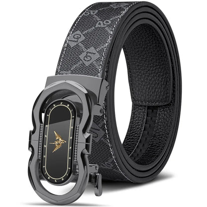 Men's Fashion Automatic Buckle Belt Business Leather Belt Versatile Casual Pants Belt