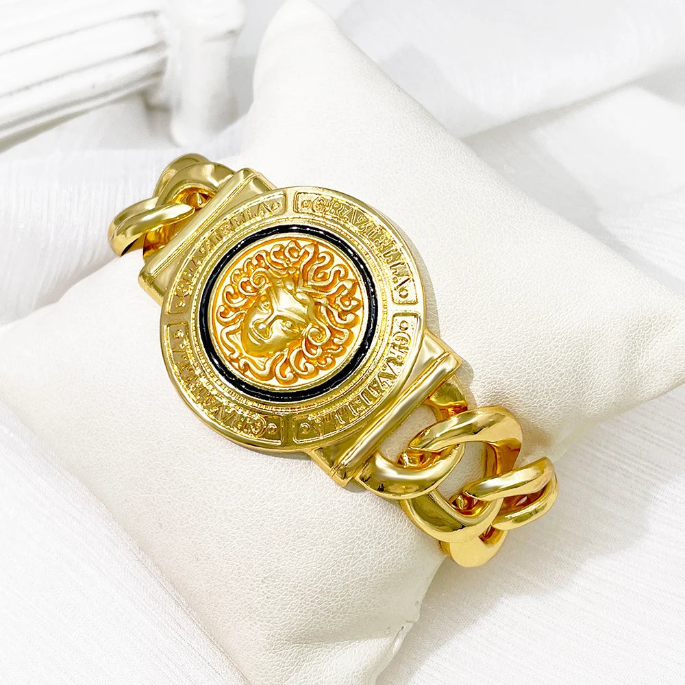 Hip Hop Jewelry Set Fashion Lion Heads Necklaces Cuban Link Bracelet Earring Ring For Women Cocktail Party Jewelry Gifts 2026