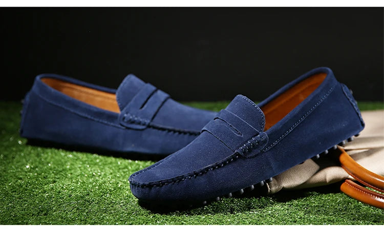 Men's Casual Fashion Genuine Leather Loafers Moccasins Slip-On Driving Shoes 38-50 Size Range Male Flats Comfort Footwear