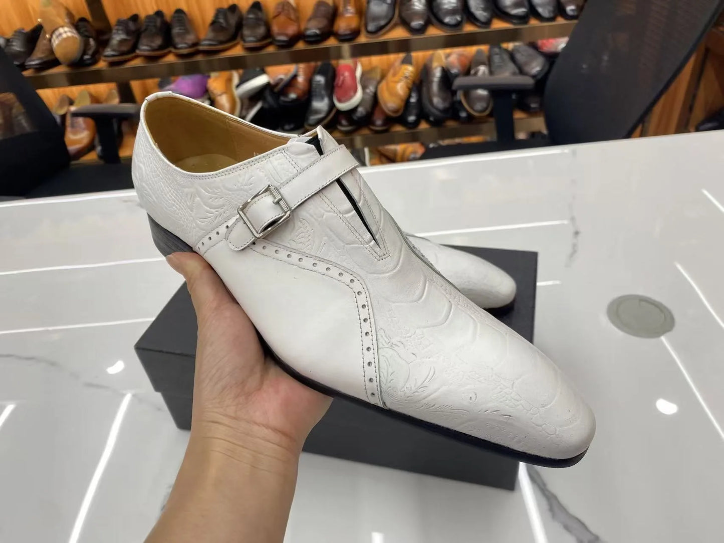 Mens Business Leather Dress Shoes Formal Oxford Lace-Up Comfortable Non-Slip Rubber Sole Office Casual Breathable EU/US Sizes UK