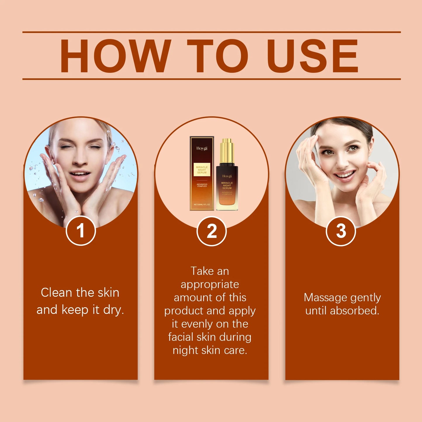 HOYGI Hyaluronic Acid Face Serum Hydrating Tightening Smoothing Nourishing Brightening Fade Fine Lines Anti Aging Facial Essence