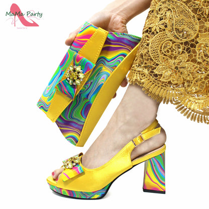 2024 INS Hot Sale New Arrivals Red Color Italian Design Shoes Matching Bag Set Super High Heels Pumps for Garden Party