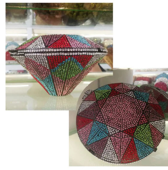 XIYUAN Newest Diamond ring shape bag Luxury Diamonds Clutch Bags Women Prom Evening Bags Designer Handbags clutch purse wallet
