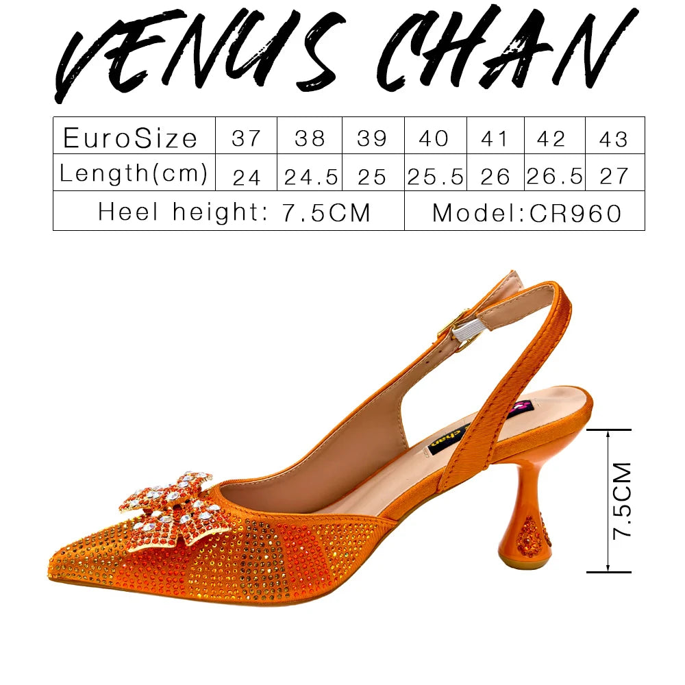 Venus Chan Festive Elegance: Dazzling Heels and Chic Clutch Perfect Combination Of Shoes And Bags for Party Occasions