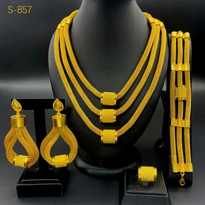 AU999 Coin "Wealth Flow" Bridal Set Women's 24K Gold - Anti-deform, secure, marriage & wealth blessings