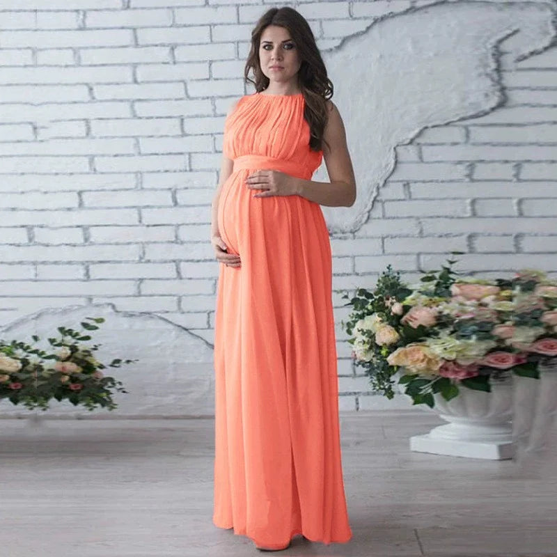 Woman Pregnancy Clothes New Sleeveless Maternity Dresses Photoshoot Women See-through High Elastic Net Photography Dress