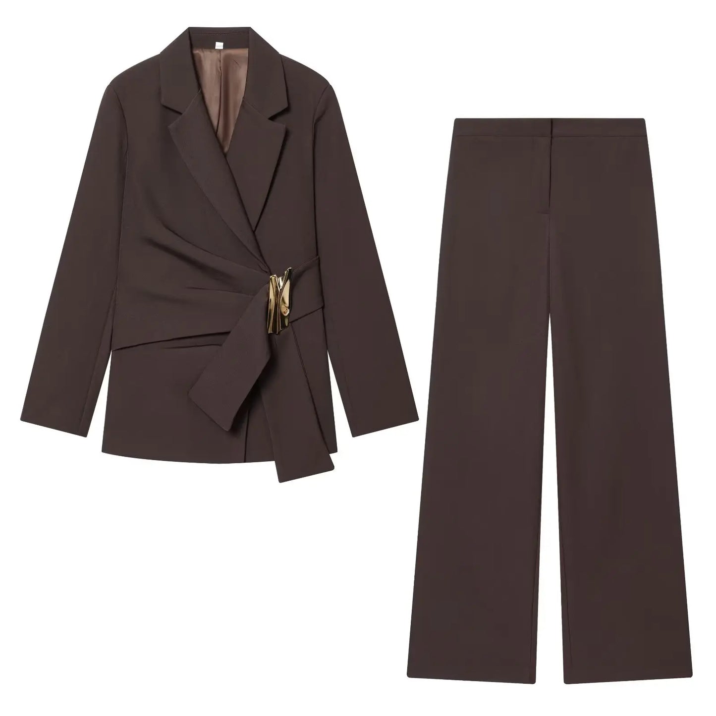 KONDALA Office Lady Chic White Women Blazer Suit Solid Long Sleeve Blazer Long Zipper Pants Fashion 2026 Spring Summer Suit