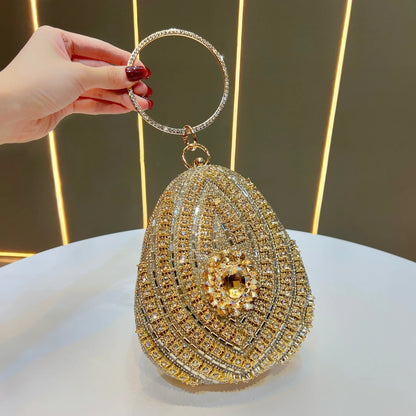 New high-end rhinestone handbag bag fashionable personalized dinner handbag light luxury messenger bag heavy industry handbag