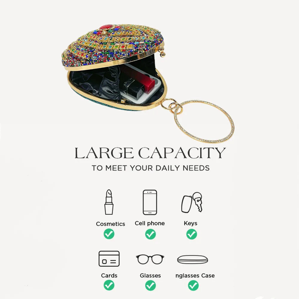 New high-end rhinestone handbag bag fashionable personalized dinner handbag light luxury messenger bag heavy industry handbag