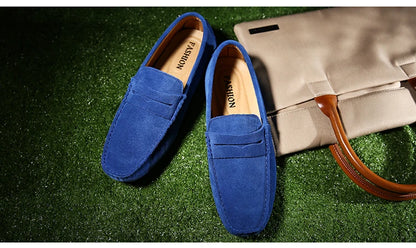 Men's Casual Fashion Genuine Leather Loafers Moccasins Slip-On Driving Shoes 38-50 Size Range Male Flats Comfort Footwear
