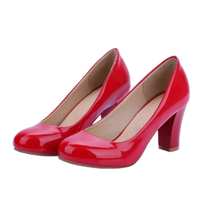 BLXQPYT Women's High Heels Pumps 2026 Fashion Big Size 31-47 Spring Autumn 4 Colors PU Leather Party Wedding Shoes 222-7