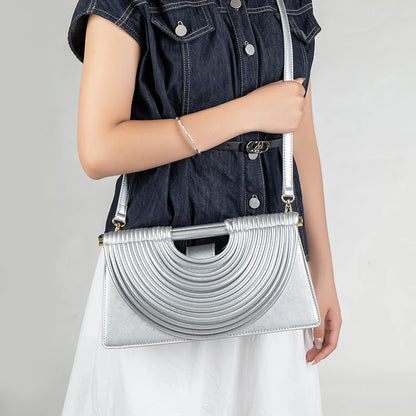 Handbags for Women 2025 New Gold Luxury Designer Brand Handwoven Noodle Bags Leather Pulled Hobo Silver Evening Clutch Chic