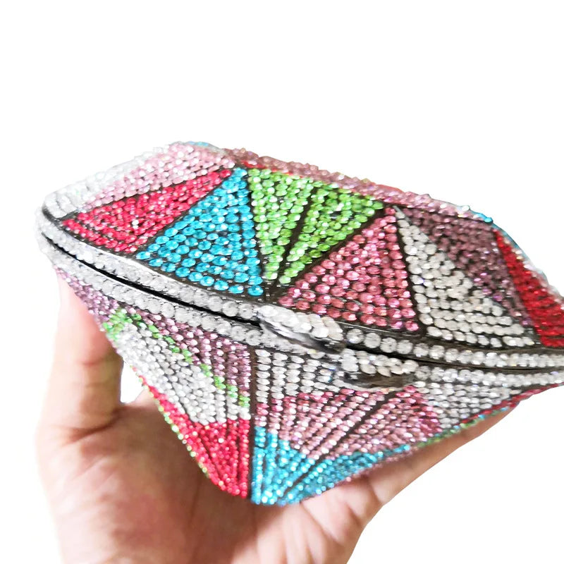 XIYUAN Newest Diamond ring shape bag Luxury Diamonds Clutch Bags Women Prom Evening Bags Designer Handbags clutch purse wallet
