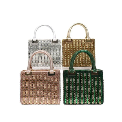 2025 Luxury High-end Crystal Diamond Women Evening Clutch Bag Fashion Design Big Rhinestone Wedding Party Handbags Shoulder Bag
