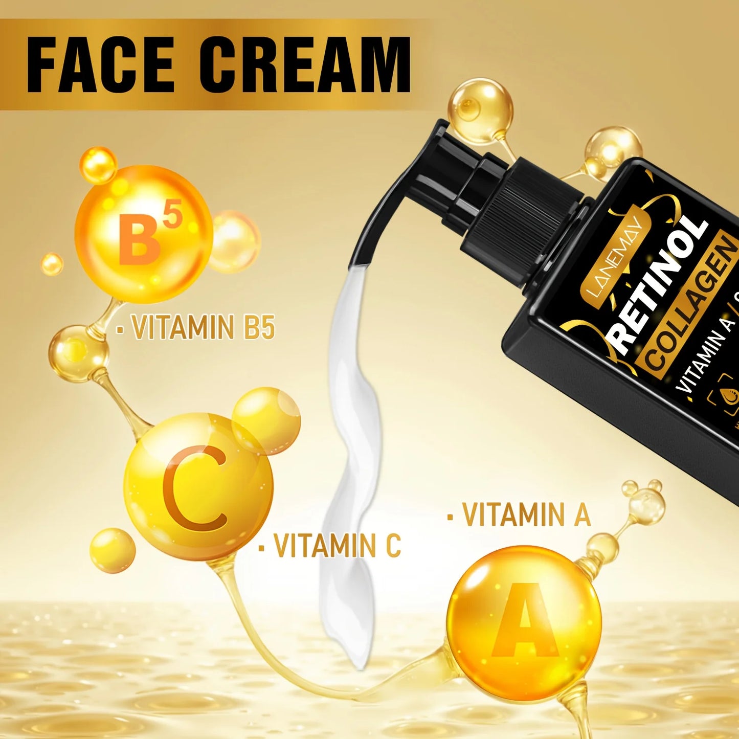 Retinol Face Cream for Men,Vitamin A C Formula Hydrates Tightens Skin Non Greasy, Lightweight Texture Dermatologist Recommended