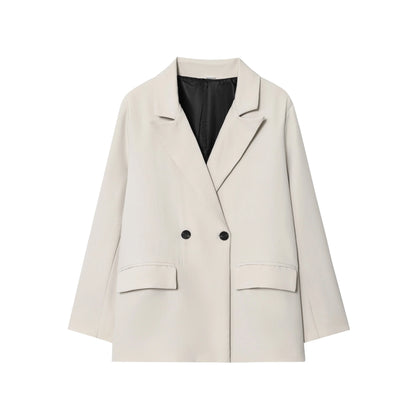 KONDALA Elegant Double Breasted Suit Women Trendy Commute Lapel Blazer Coat 2026 Spring Summer Minimalist Office Lady Blazer
