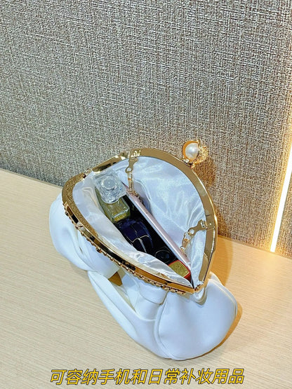 Fashion Women Luxurious Chain Shoulder Bags Red Wedding Party Bags Female Chic Crossbody Bags Prom Clutch Handbags And Purse
