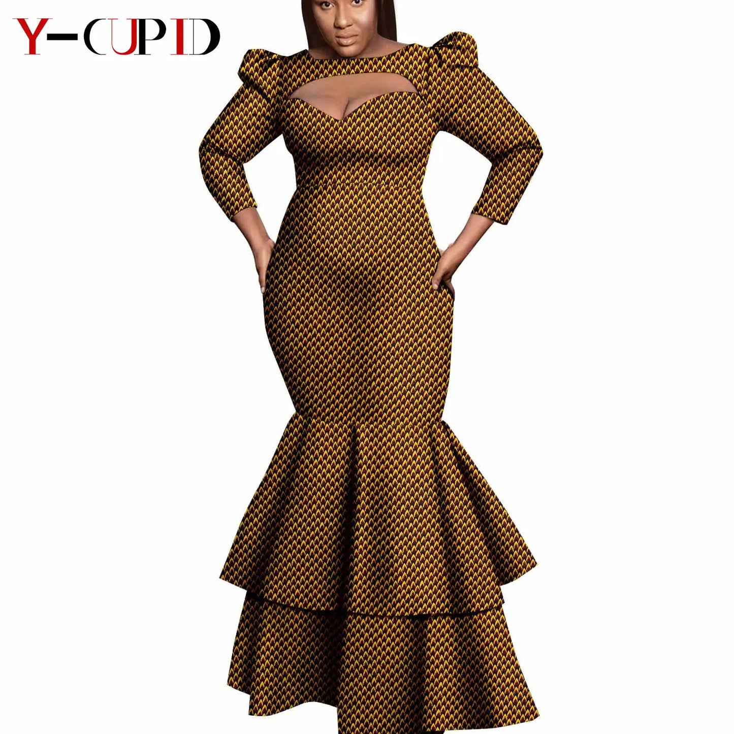 African Print Long Dresses for Women Matching Men Outfit Dashiki Top and Pant Sets Couples Clothes Kaftan Party Outwear Y23C054