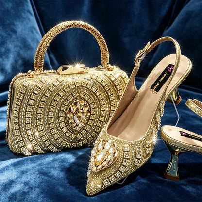 Venus Chan 2026 Italian Butterfly Design Pointed Toe Slingback Sandals with Matching Bag Set - Elegant Sky Blue for Weddings