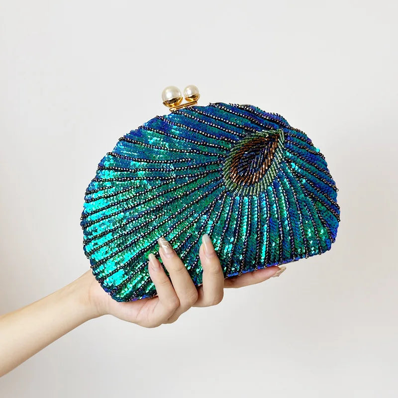 Retro Chinese Style Heavy Craft Beaded Embroidery Bag Evening Wear Portable Dinner Bag Cheongsam Clutch Perfect Match