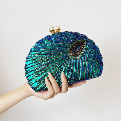 Retro Chinese Style Heavy Craft Beaded Embroidery Bag Evening Wear Portable Dinner Bag Cheongsam Clutch Perfect Match