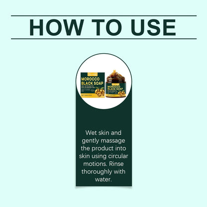 OceAura Morocco Black Soap Deep Cleaning Remove Dead Skin Cells Gentle Care Body Moisturizing Brighten Skin Smoothing Soap 100g