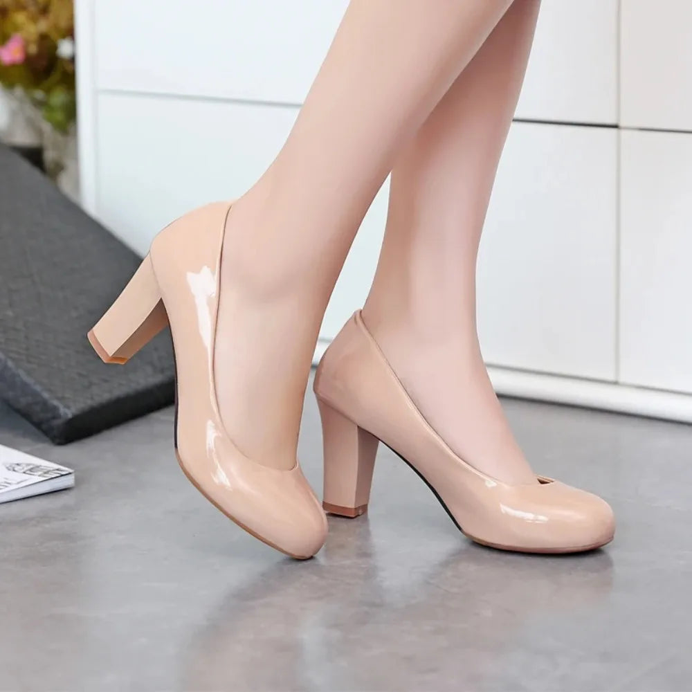 BLXQPYT Women's High Heels Pumps 2026 Fashion Big Size 31-47 Spring Autumn 4 Colors PU Leather Party Wedding Shoes 222-7