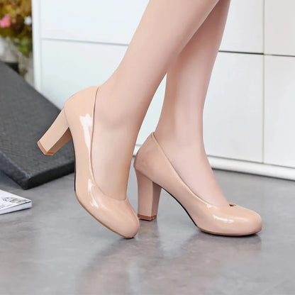 BLXQPYT Women's High Heels Pumps 2026 Fashion Big Size 31-47 Spring Autumn 4 Colors PU Leather Party Wedding Shoes 222-7