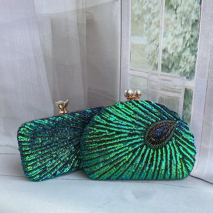 Retro Chinese Style Heavy Craft Beaded Embroidery Bag Evening Wear Portable Dinner Bag Cheongsam Clutch Perfect Match