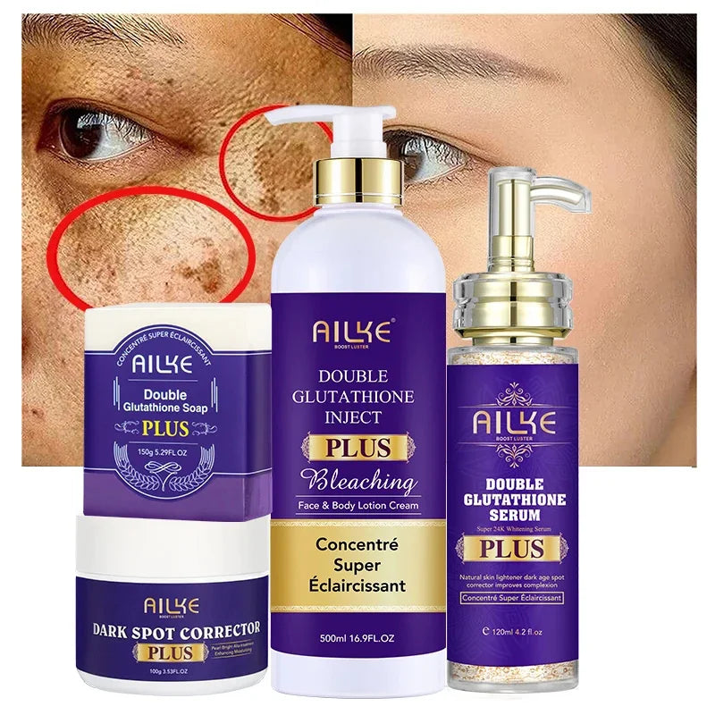 AILKE Glutathione Whitening Cream, Advanced Lightening Lotion, Glowing Cream For All Skin, Reduce Dark Spots, Even Skin Tone