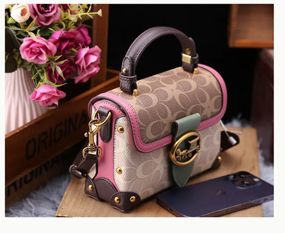 New minimalist and fashionable small handbag, contrasting color women's bag, high-end carriage crossbody bag, portable box bag