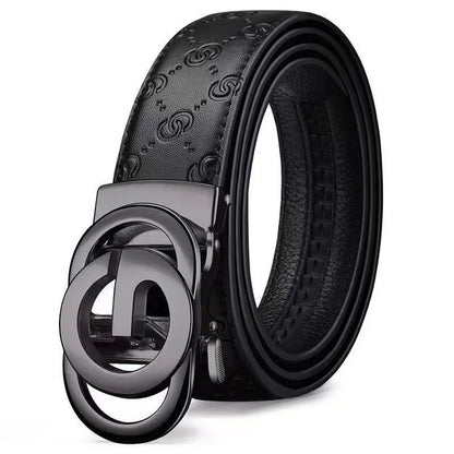 Luxury Men's Belt, Automatic Buckle Belt for Men, High Quality Genuine Leather Belt Printed Design Men's Business Belt Men