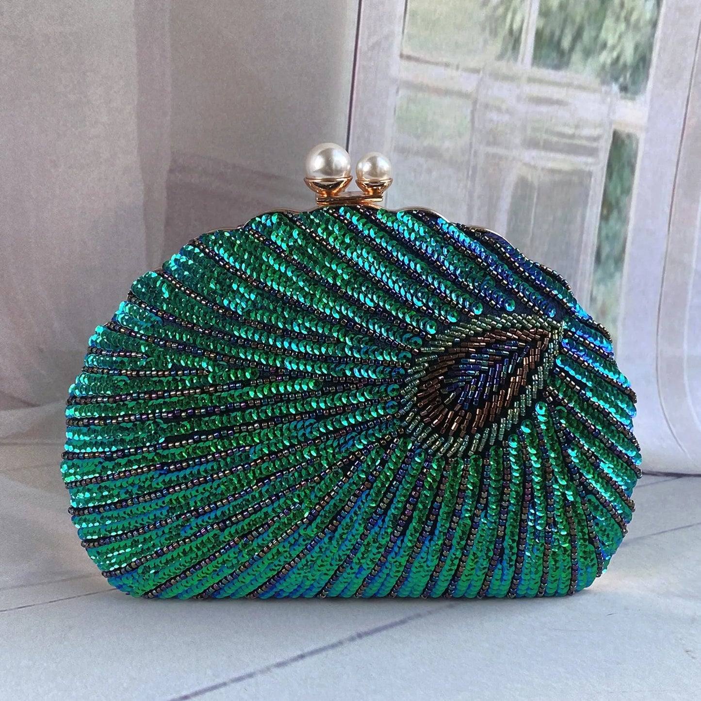 Retro Chinese Style Heavy Craft Beaded Embroidery Bag Evening Wear Portable Dinner Bag Cheongsam Clutch Perfect Match
