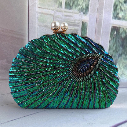 Retro Chinese Style Heavy Craft Beaded Embroidery Bag Evening Wear Portable Dinner Bag Cheongsam Clutch Perfect Match